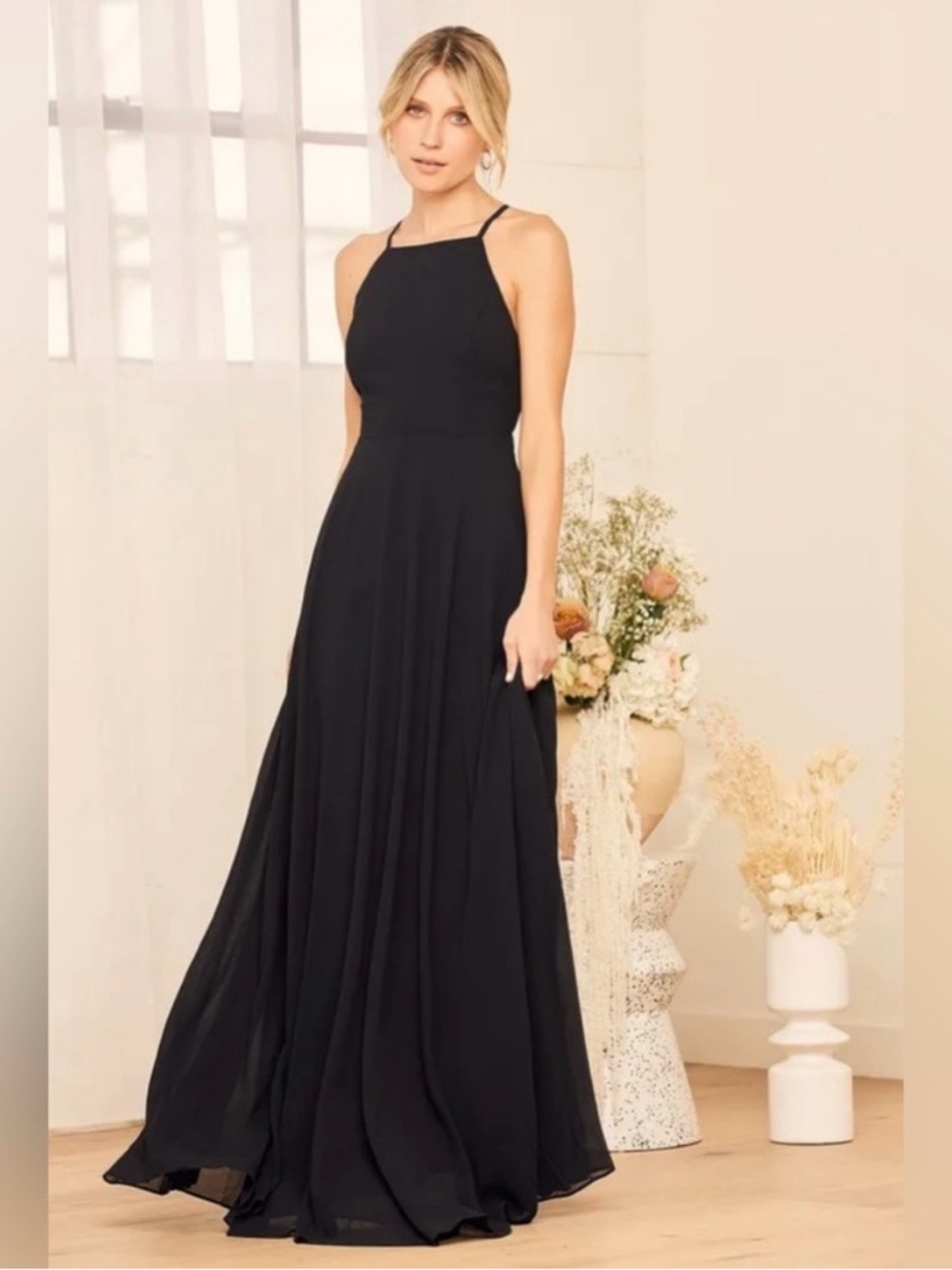 Lulu's Mythical Kind of Love Black Maxi Dress size S